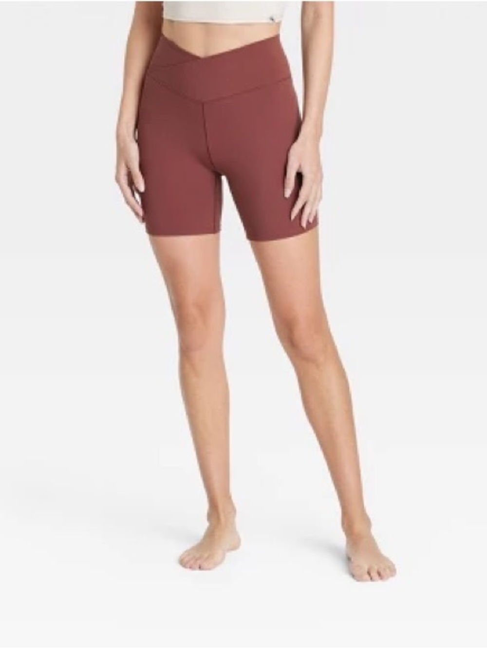 Women's Crossover Waistband 6" Bike Shorts - JoyLab™ Brown M